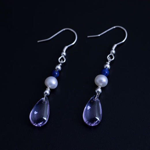 QLSY  QSED20149新款天然珍珠紫水晶耳饰 商品图3