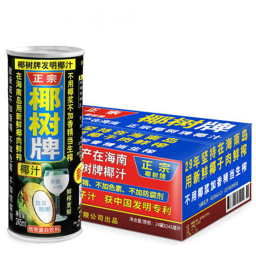 椰树牌听装椰树汁245ml*24整件 商品图0
