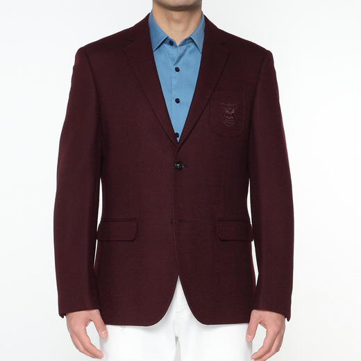 Marco Azzali 红色羊毛混纺单西 H5153200 商品图0