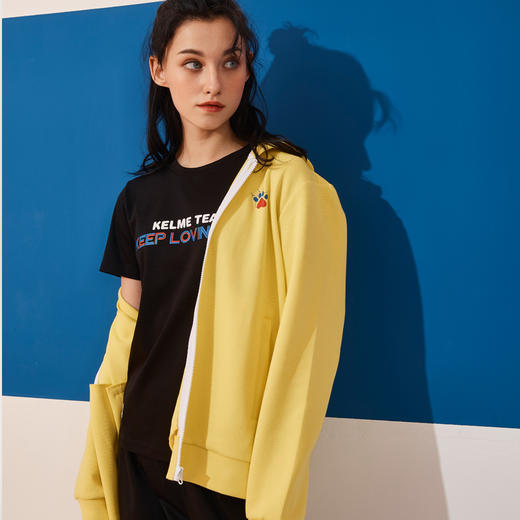 kelme/卡尔美 夏季简约基础短袖T恤女运动休闲棉t透气上衣女 商品图3