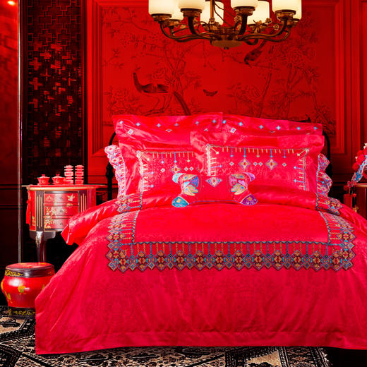 【多喜爱】提绣花婚庆十件套〈福星高照〉 商品图0