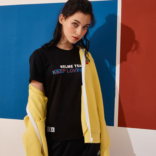 kelme/卡尔美 夏季简约基础短袖T恤女运动休闲棉t透气上衣女 商品图4