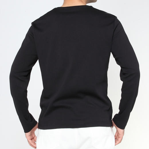 Marco Azzali 黑色植绒长袖圆领T恤T3901200 商品图2