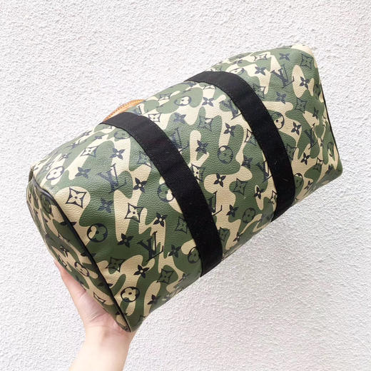 lv路易威登speedy3508年村上隆合作款迷彩波士顿手提