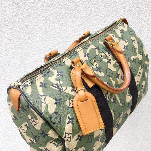 lv路易威登speedy3508年村上隆合作款迷彩波士顿手提