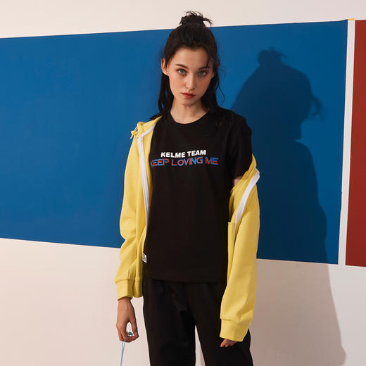 kelme/卡尔美 夏季简约基础短袖T恤女运动休闲棉t透气上衣女 商品图1