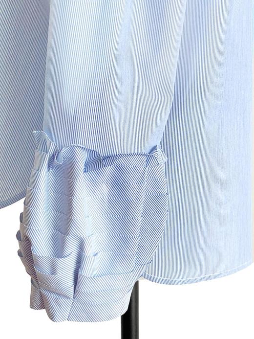 tynvie层次褶皱袖口露肩上衣