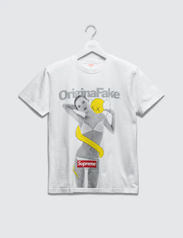 黄精虫supreme Kate Moss X Originalfake Kaws Tee 日本代官山店10周年纪念男女同款