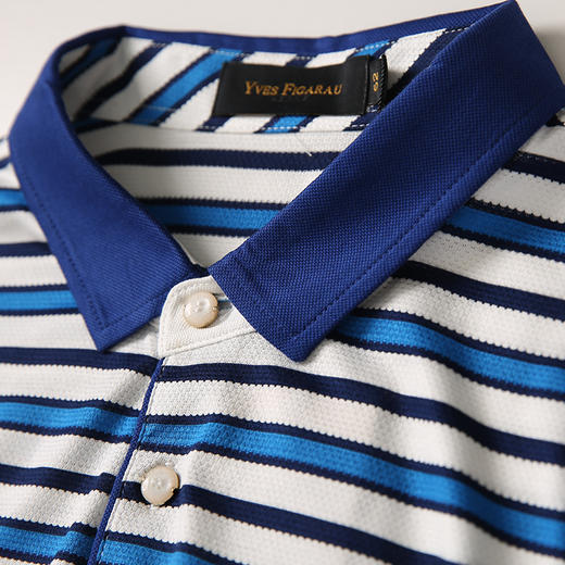 YvesFigarau伊夫·费嘉罗夏季男士简约舒适修身透气商务休闲圆机短袖T恤615814 商品图4