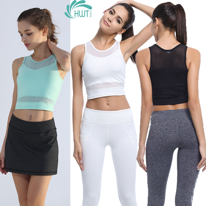 《捡漏专场  不退换》HWT瑜伽短款网纱BAR背心上衣夏季瑜伽服