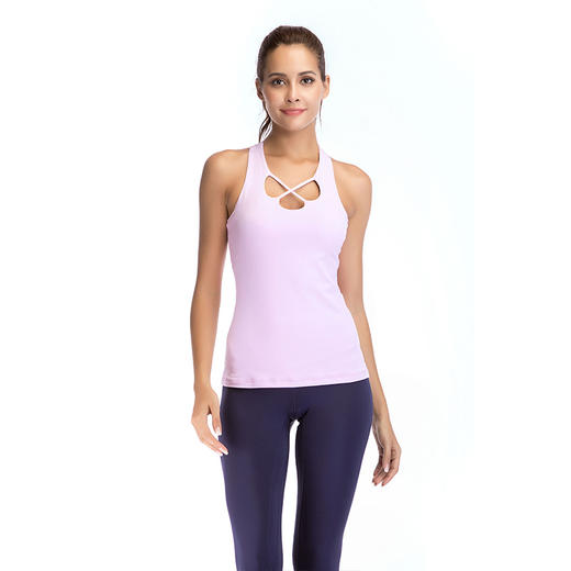 《捡漏专场  不退换》华威特瑜伽花瓣显瘦运动瑜伽背心上衣 跑步 户外夏季瑜伽服 商品图5