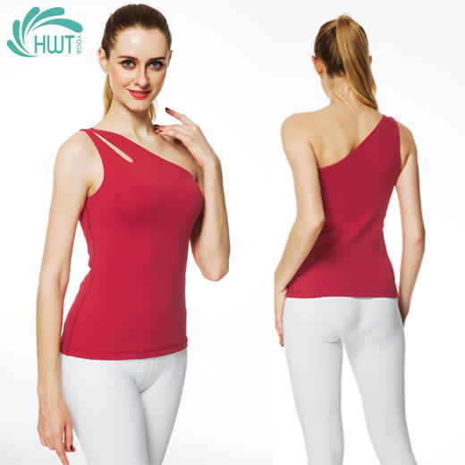 《惊爆618 不退换》HWT瑜伽单肩性感背心夏季瑜伽服 商品图4