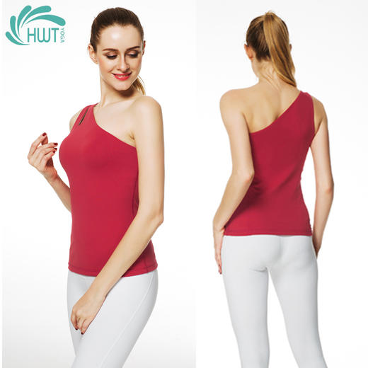 《惊爆618 不退换》HWT瑜伽单肩性感背心夏季瑜伽服 商品图5