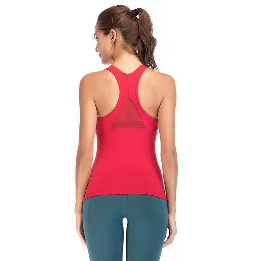 HaWaTa华威特圆领后三角网纱经典背心  夏季瑜伽服 商品图1