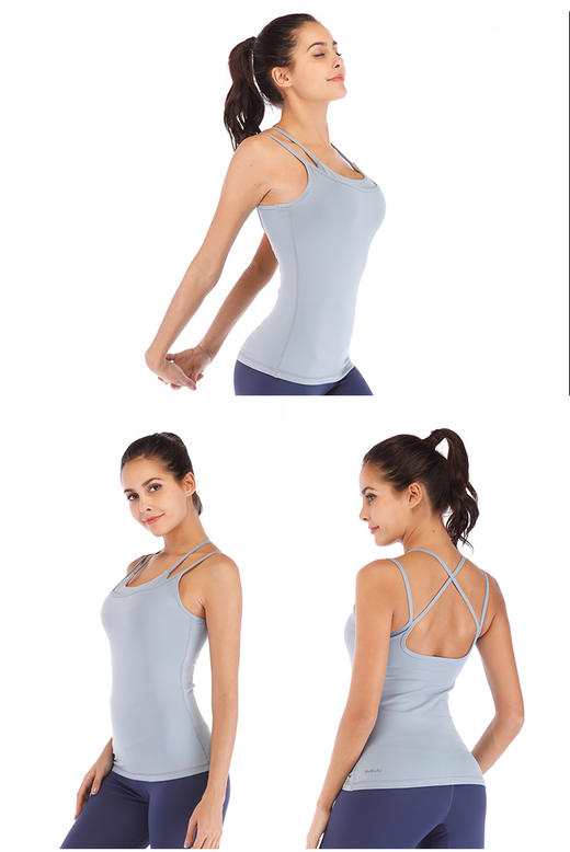 《捡漏专场 不退换》秋冬季新款瑜伽服显瘦双领双肩带细带背心夏季瑜伽服 商品图2