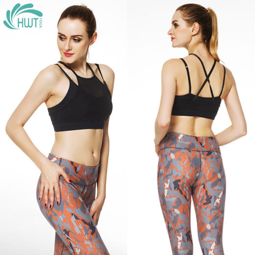 《惊爆618 不退换》HWT中强度黑色纱网运动瑜伽BRA夏季瑜伽服儿童瑜伽服 商品图5