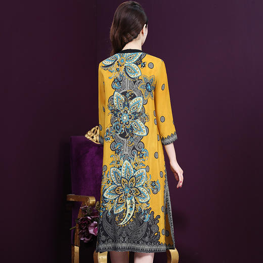 WXY-39712春装新品民族风宽松桑蚕丝连衣裙 商品图1