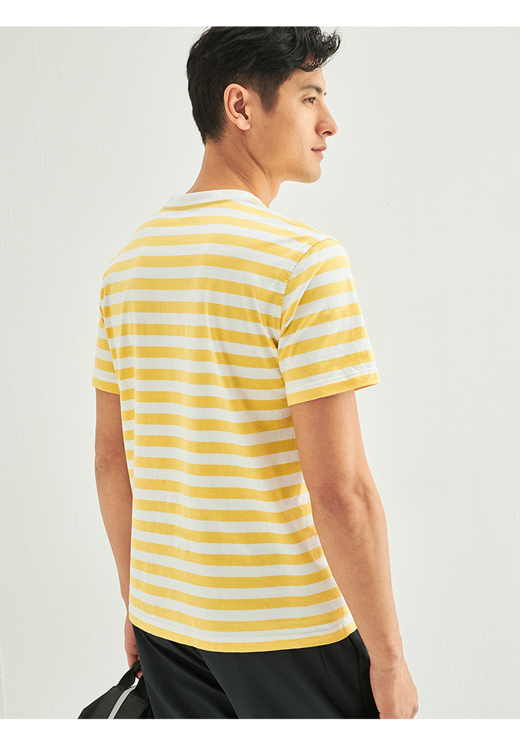 313801045棉先生条纹短袖t恤男夏季新款40s定织圆领海魂衫313801045