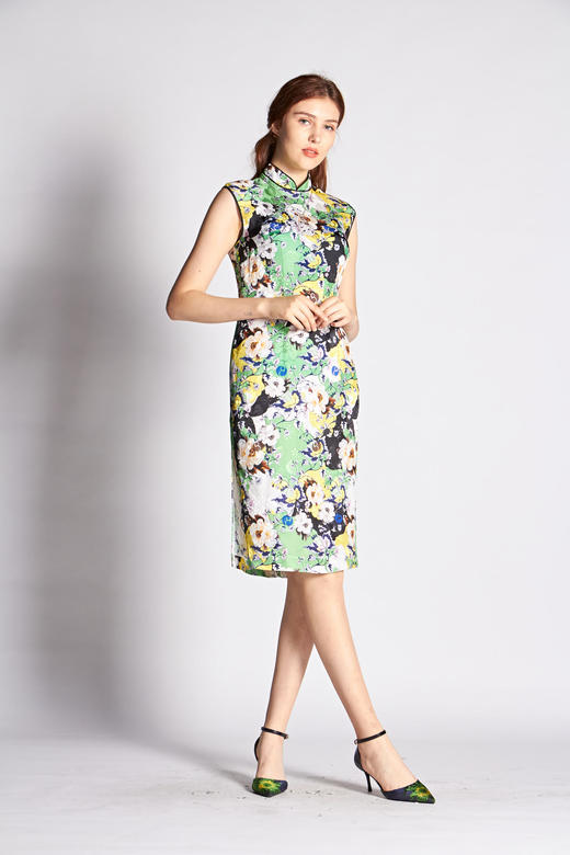 【伯妮斯茵】2S63410--绿色连衣裙--开花的果树--《燃烧的灵魂--梵高》 商品图3