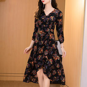 SMHC-SM20181夏季新款印花真丝连衣裙