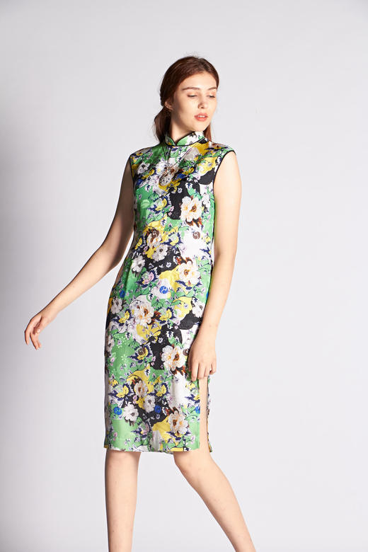 【伯妮斯茵】2S63410--绿色连衣裙--开花的果树--《燃烧的灵魂--梵高》 商品图2