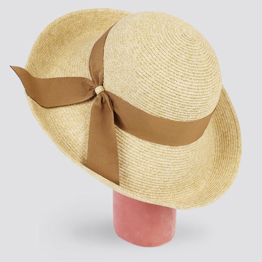 春夏 遮阳优雅蝴蝶结装饰 草帽 可调节尺寸DS20SSMC-01 商品图1