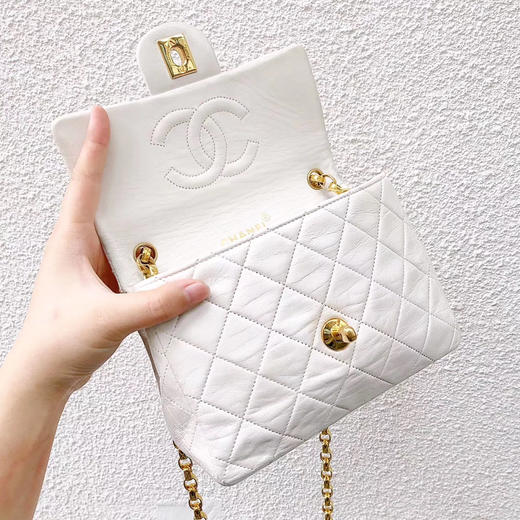 chanel香奈儿 白色mini cf方胖子