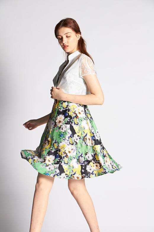 【伯妮斯茵】2S63414--绿色连衣裙--开花的果树--《燃烧的灵魂--梵高》 商品图1