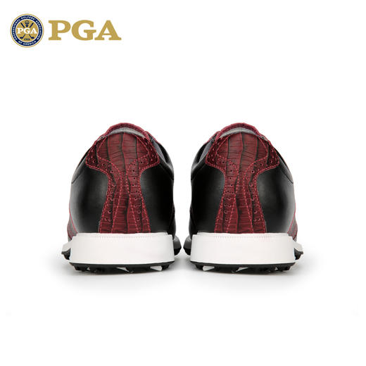 美国PGA 高尔夫球鞋 男士真皮鞋子 鳄鱼纹牛皮+防水超纤 防滑鞋钉 商品图3