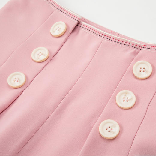 PE3A2瑟俪春季新品双排扣高腰显瘦阔腿裤 商品图3