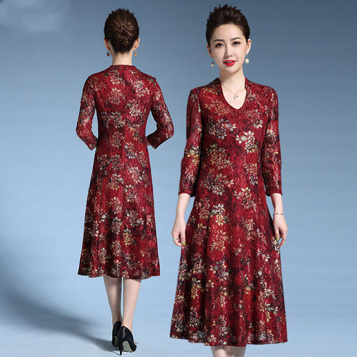 MY-69181春季新款中长款蕾丝连衣裙 商品图0