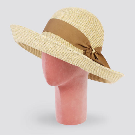 春夏 遮阳优雅蝴蝶结装饰 草帽 可调节尺寸DS20SSMC-01 商品图0