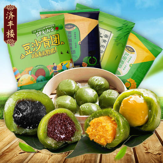 网红青团济丰楼豆沙肉松芒果芝麻传统糕点清明果零食点心