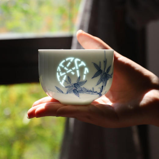  茶具旅行套装 | 富玉陶瓷 青花玲珑瓷 手绘春酣茶具 旅行套装 商品图2