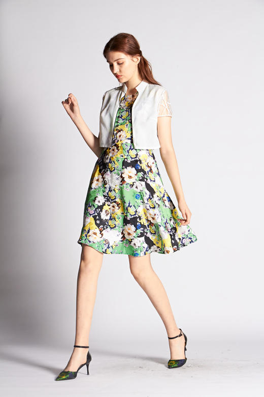 【伯妮斯茵】2S63414--绿色连衣裙--开花的果树--《燃烧的灵魂--梵高》 商品图2