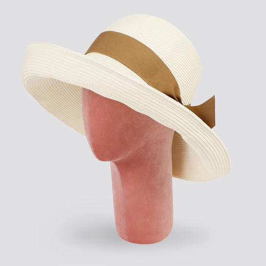 春夏 遮阳优雅蝴蝶结装饰 草帽 可调节尺寸 DS20SSMC-02 商品图0