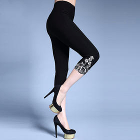 MY-5711夏季新款绣花七分裤大码女装打底裤