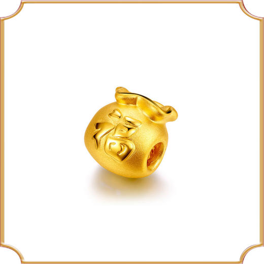 A黄金吊坠硬金足金福袋转运珠串珠挂坠手绳手饰女LP0480 商品图1
