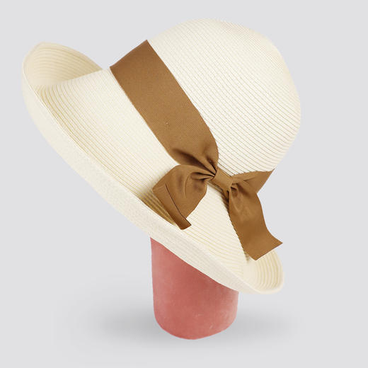 春夏 遮阳优雅蝴蝶结装饰 草帽 可调节尺寸 DS20SSMC-02 商品图1