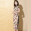 AYK-QF-191226-7新款时尚烧花修身短袖复古旗袍 商品缩略图1