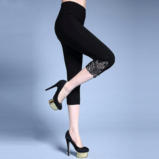 MY-5711夏季新款绣花七分裤大码女装打底裤 商品图2