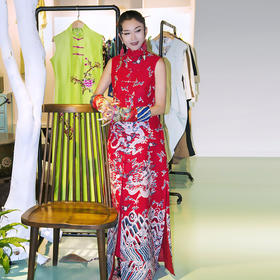 龙颜锦绣连衣裙  | 杨丽萍老师同款 | 红色大气藏蓝色端庄 | 现货加急发