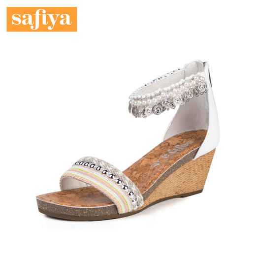 商场同款 | Safiya/索菲娅铆钉时尚简约坡跟高跟甜美凉鞋SF82115347 商品图4