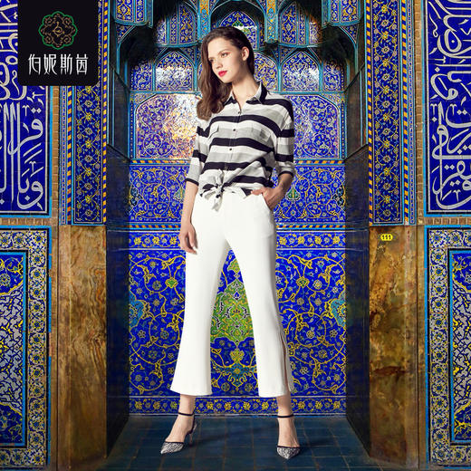 【伯妮斯茵】2L6961--白色裤子--国王的虔诚--《智慧之光--波斯艺术》 商品图0