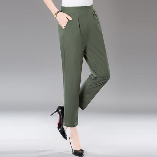 MQ-3500H夏季薄款中老年弹力棉九分宽松直筒裤YY 商品图3