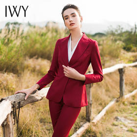 IWY/红色西装长裤套装CP8310