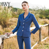 IWY/新品时尚V领修身显瘦蓝色套装女士西装白领西服工作服女CPM506 商品缩略图2