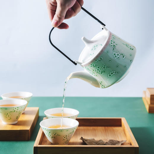 5头天元提梁壶—绿茵花语茶具套装 商品图6