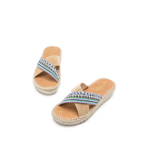 商场同款 | Safiya/索菲娅夏季新款优雅低跟一字型凉拖鞋女鞋SF92110088 商品图3