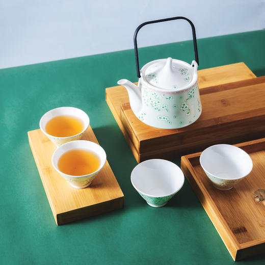 5头天元提梁壶—绿茵花语茶具套装 商品图3